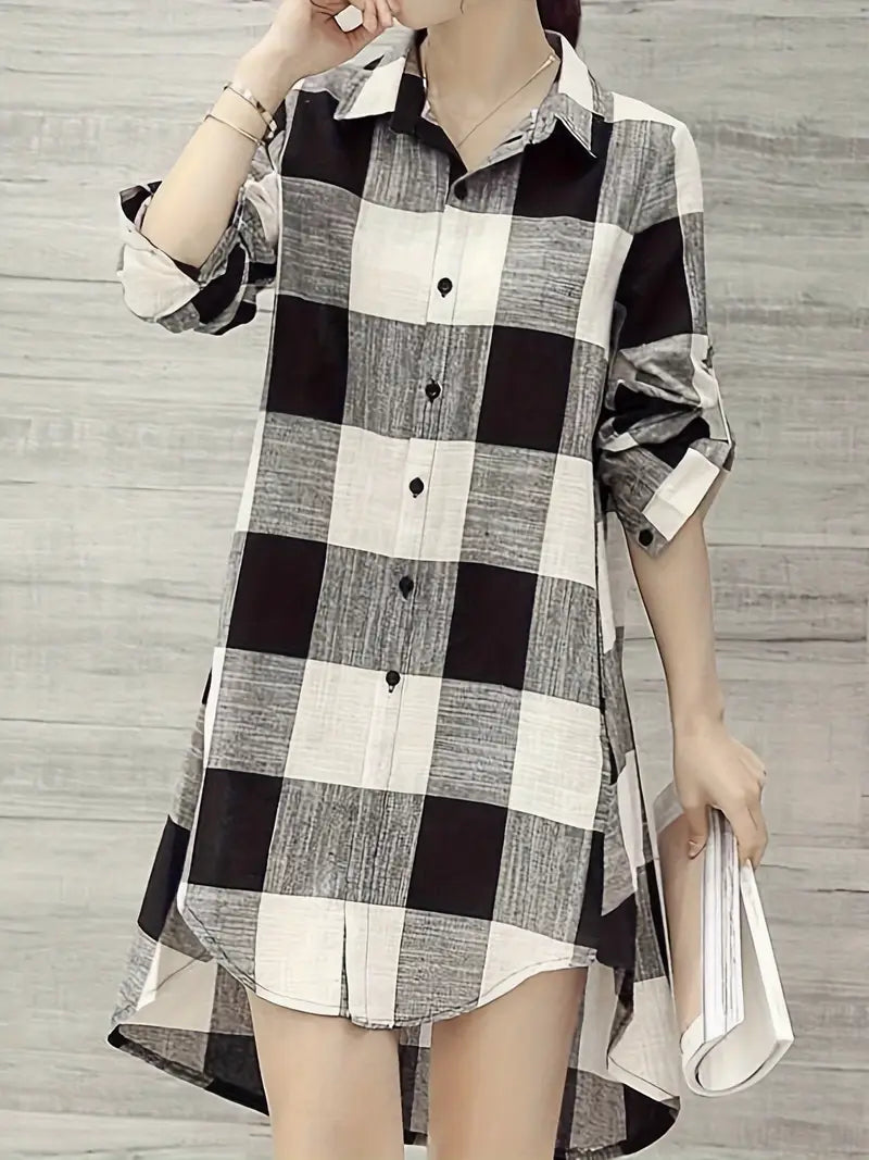 Tessa | Casual Checked Shirt Blouse