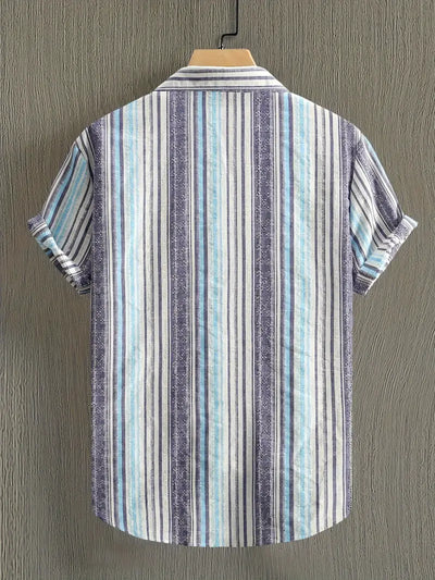 Edward | Cotton Striped Short Sleeve Shirt