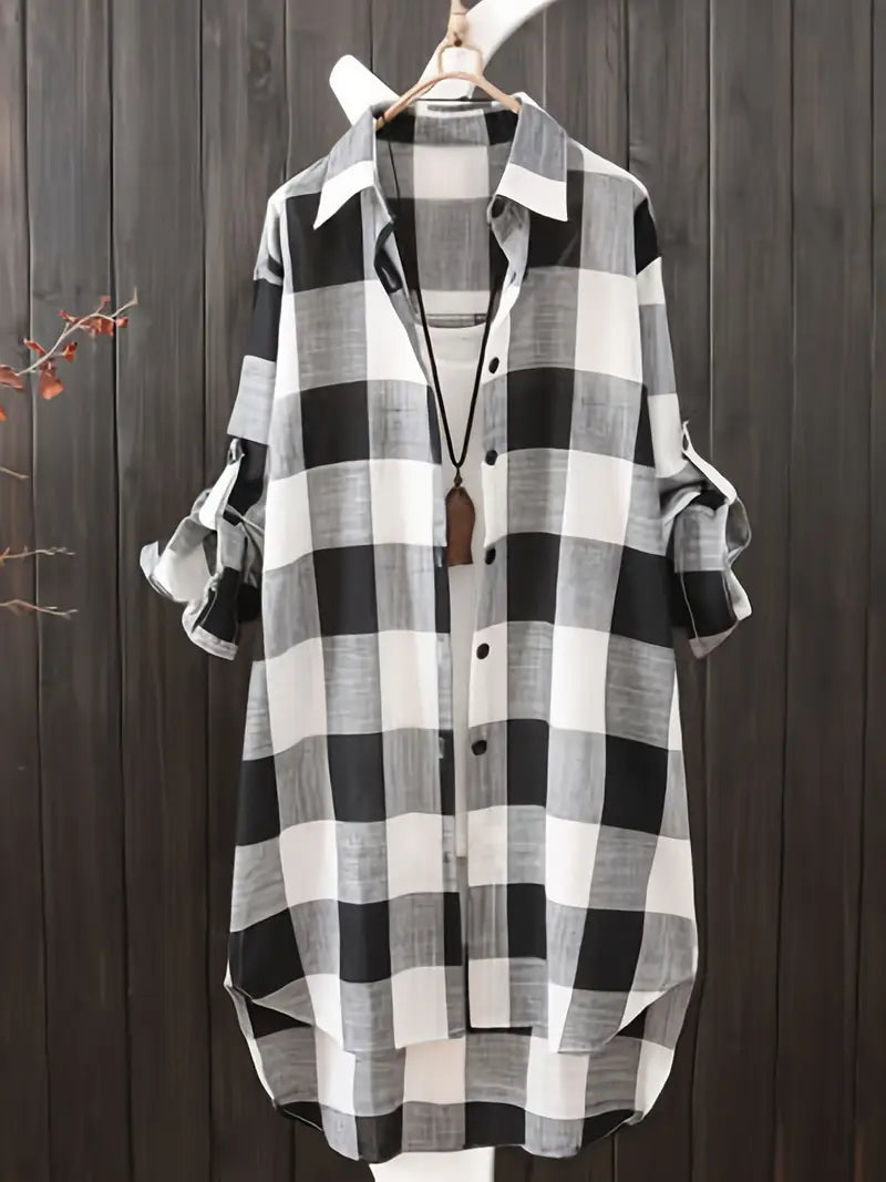 Tessa | Casual Checked Shirt Blouse