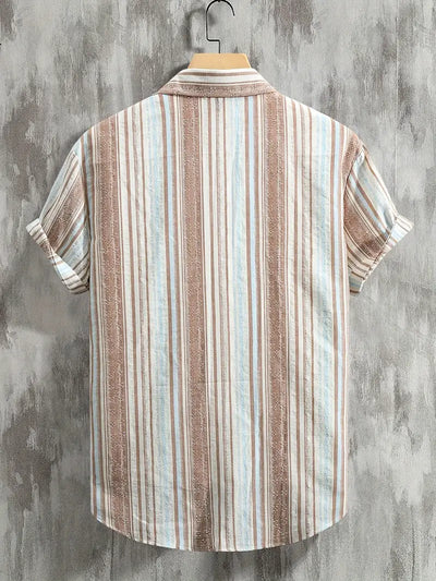 Edward | Cotton Striped Short Sleeve Shirt