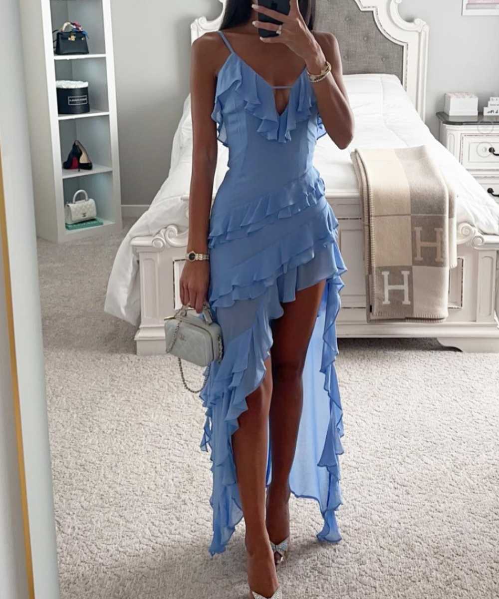 Ocean Blue Lace Casual Dress