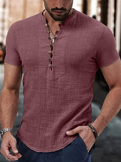 Donald | V-Neck Henley Shirt