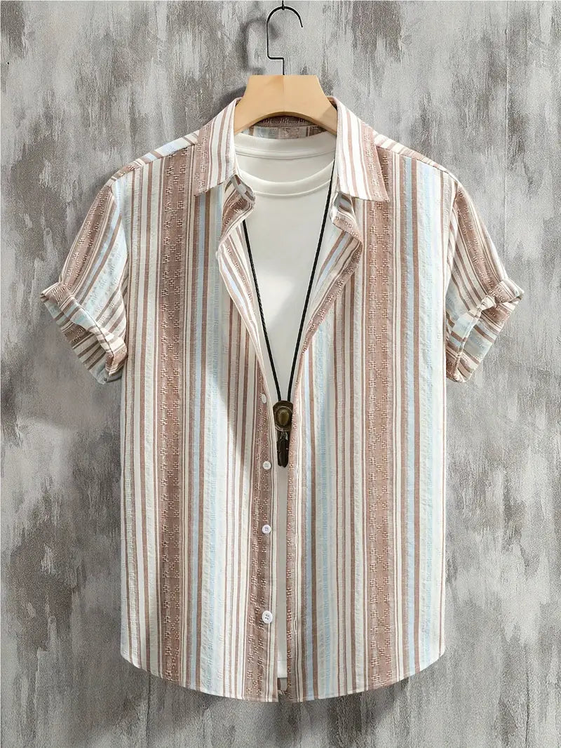 Edward | Cotton Striped Short Sleeve Shirt