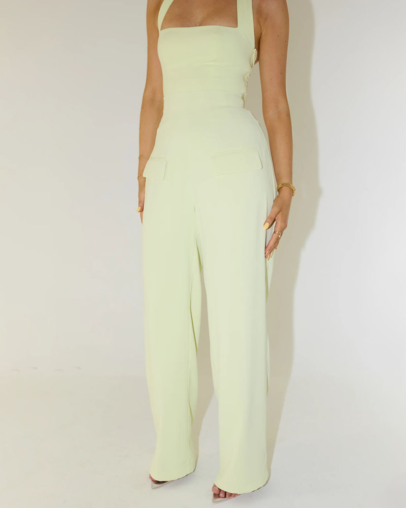 Fashion Neck Vest & Pants Two-piece Set