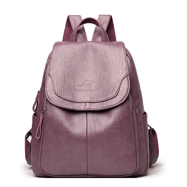 Freja | PU Leather Anti-Theft Backpack