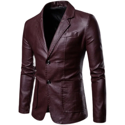 Louis | Elegant PU Leather Blazer