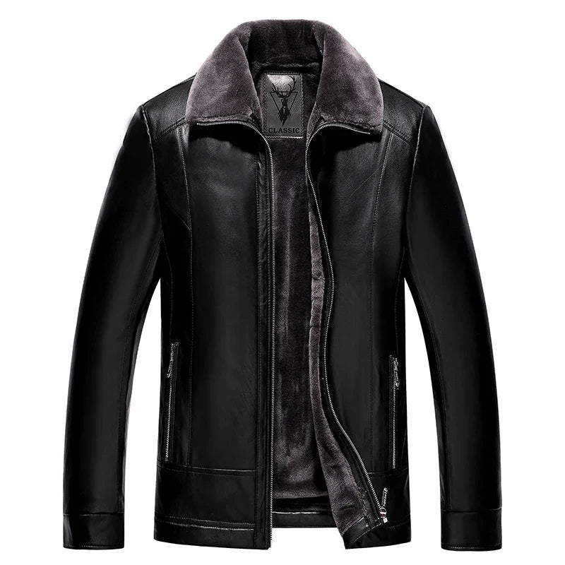 Mathis | PU Leather Winter Jacket