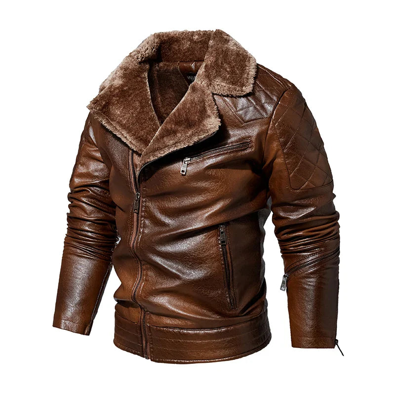 Gabriel | PU Leather Shearling Jacket