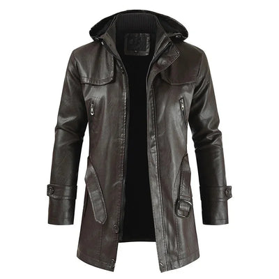 Adrian | PU Leather Hooded Jacket