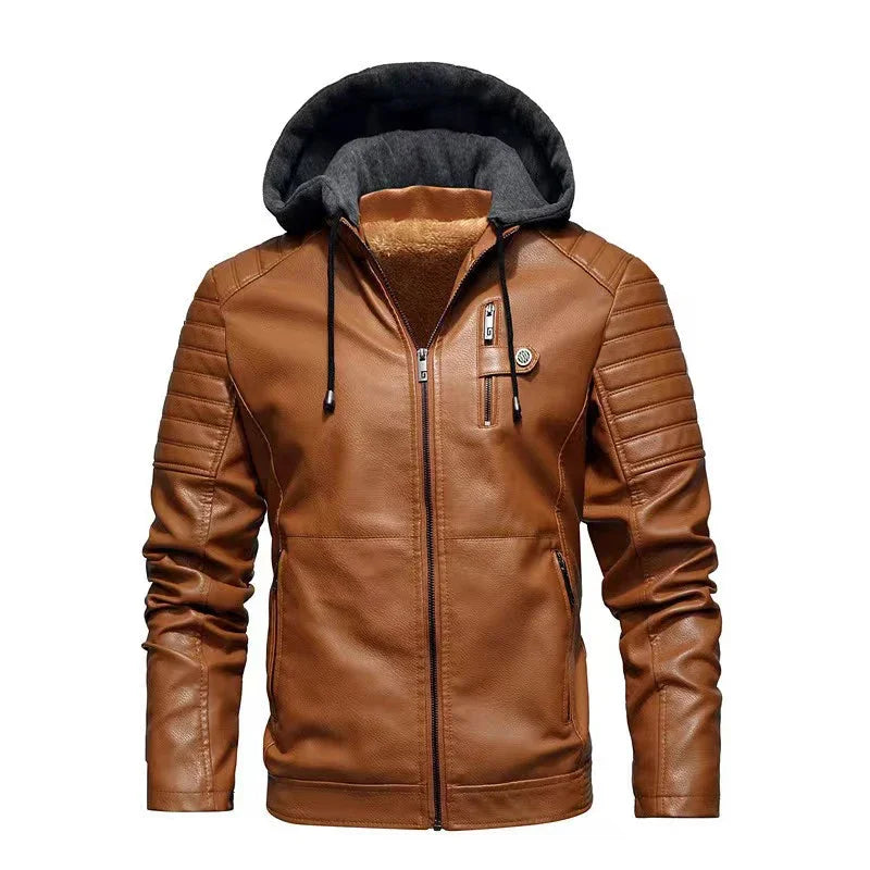 Enzo | PU Leather Hooded Jacket