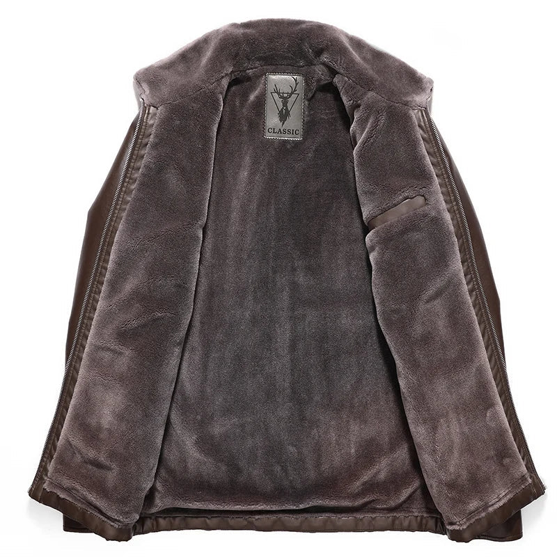 Mathis | PU Leather Winter Jacket