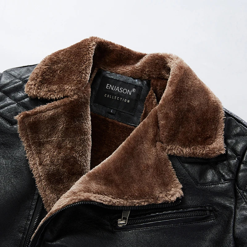 Gabriel | PU Leather Shearling Jacket