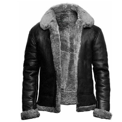 Maurice | PU Leather Shearling Jacket