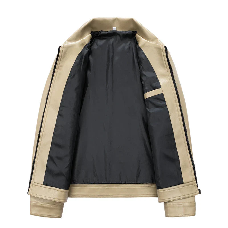 Hudson | PU Leather Retro Bomber Jacket