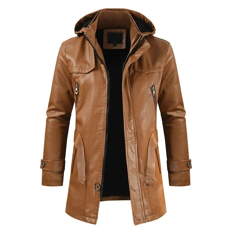 Adrian | PU Leather Hooded Jacket