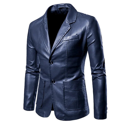 Louis | Elegant PU Leather Blazer