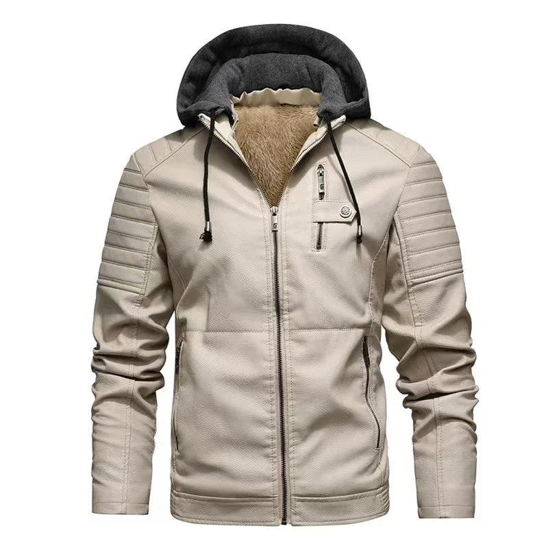 Enzo | PU Leather Hooded Jacket