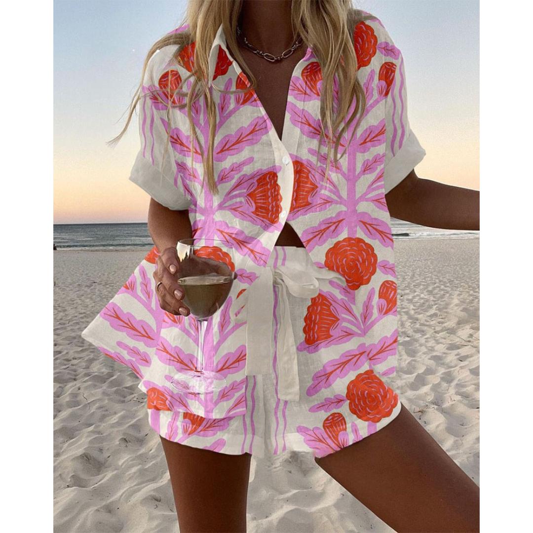 Stylish Print Resort Style Two-Piece Set