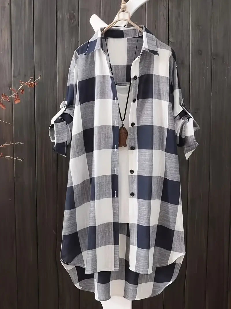 Tessa | Casual Checked Shirt Blouse