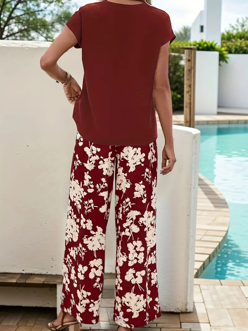 Lilah | Floral Wide-Leg Pants 2 Piece-Set