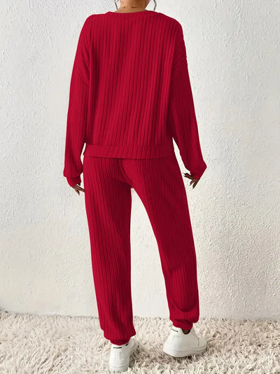 Monroe | Casual V-Neck Knit Tracksuit