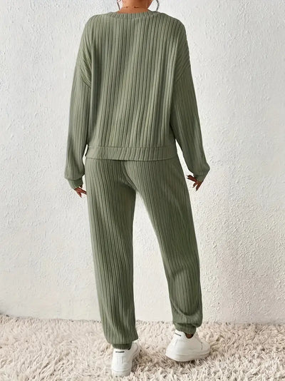 Monroe | Casual V-Neck Knit Tracksuit